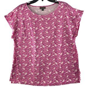 Style & Co Womens Large Pink Mix Media Tee Mini Milo Design 96% Rayon 4% Spandex